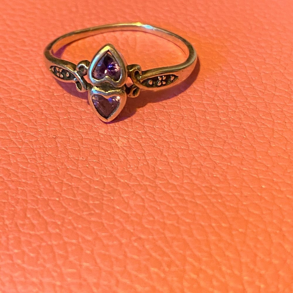 Beautiful ring two hearts